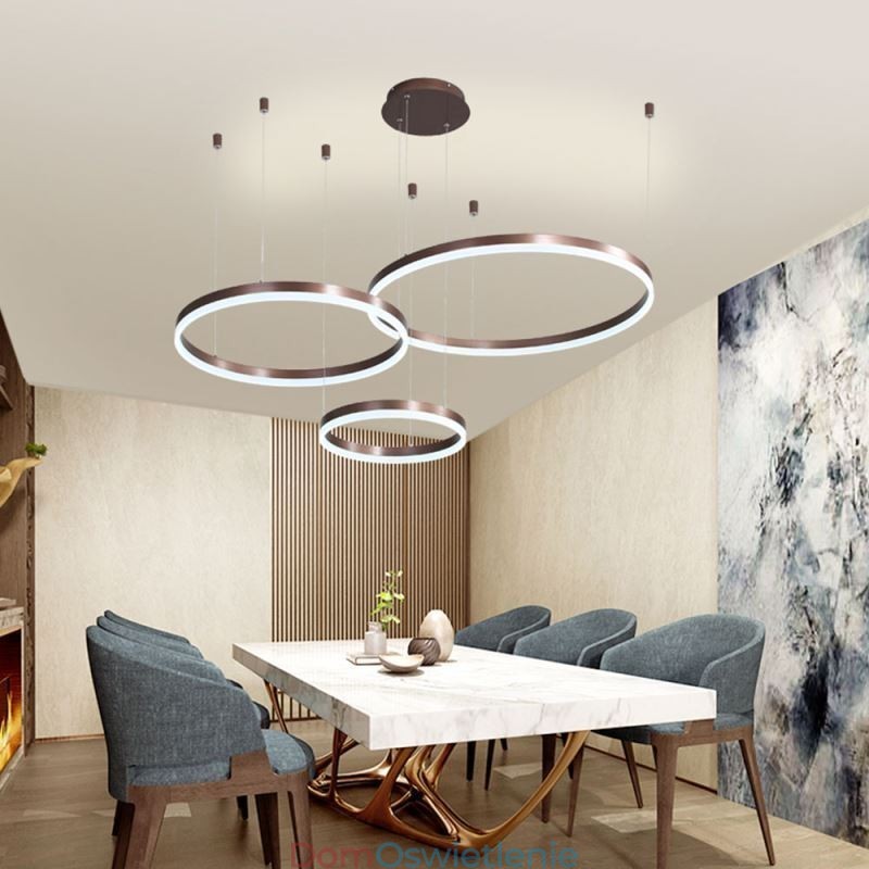 Lampa wisząca w stylu postmodernistycznym, akrylowa, w kształcie pierścienia