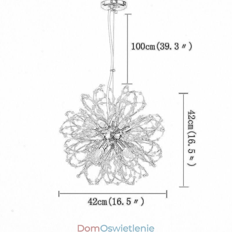 Wisząca lampa kryształowa Dandelion, elegancki żyrandol