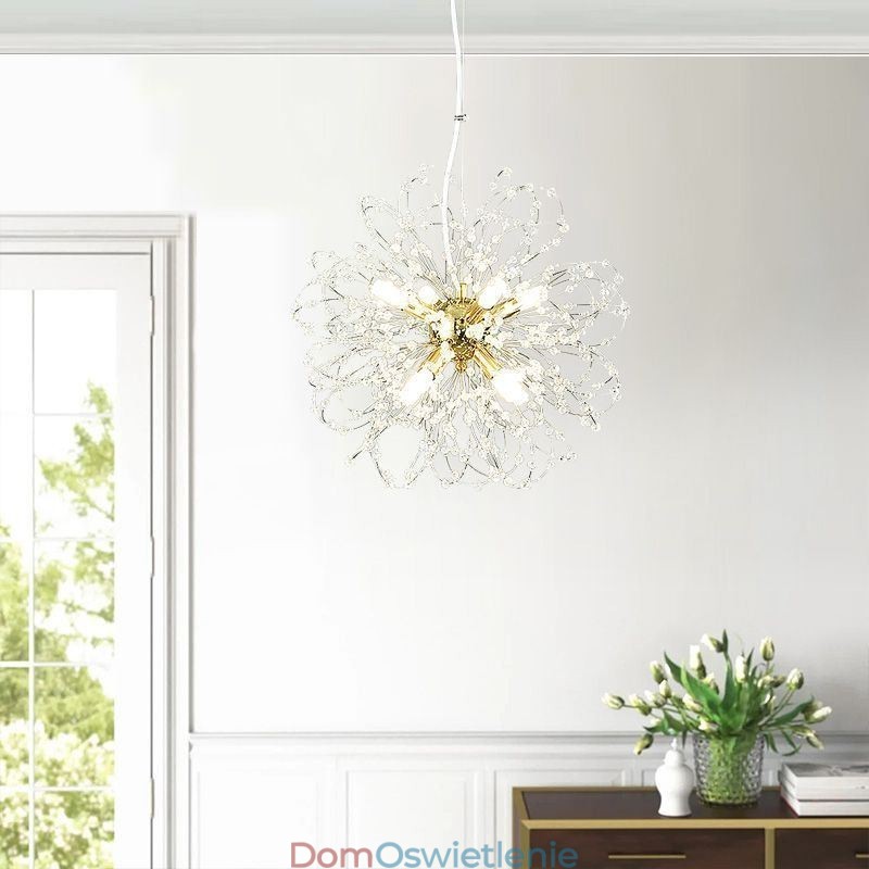 Wisząca lampa kryształowa Dandelion, elegancki żyrandol