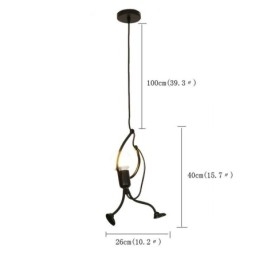 Nowoczesna prosta lampa wisząca w kształcie małego człowieka Lampa kreatywne światło
