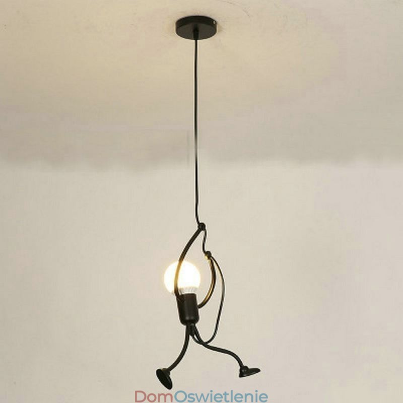 Nowoczesna prosta lampa wisząca w kształcie małego człowieka Lampa kreatywne światło