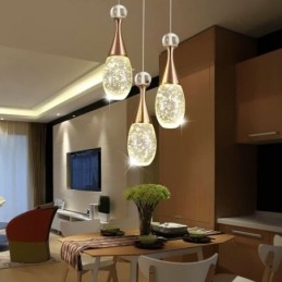 Wisząca lampa w kształcie łezki ze szkła z nasionami
