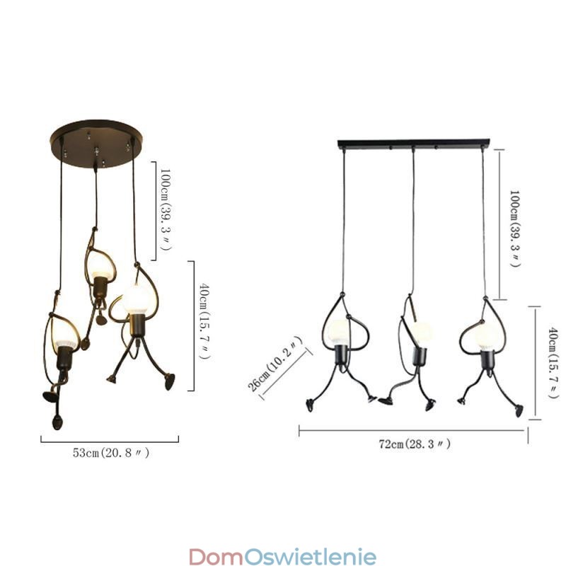 Nowoczesna lampa wisząca Kreatywna lampa w kształcie małego człowieka Indywidualne światło domowe