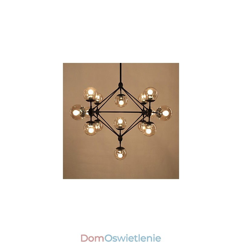 Żyrandol 15 świateł Szklane kule świetlne Retro Na zewnątrz Garaż Metal