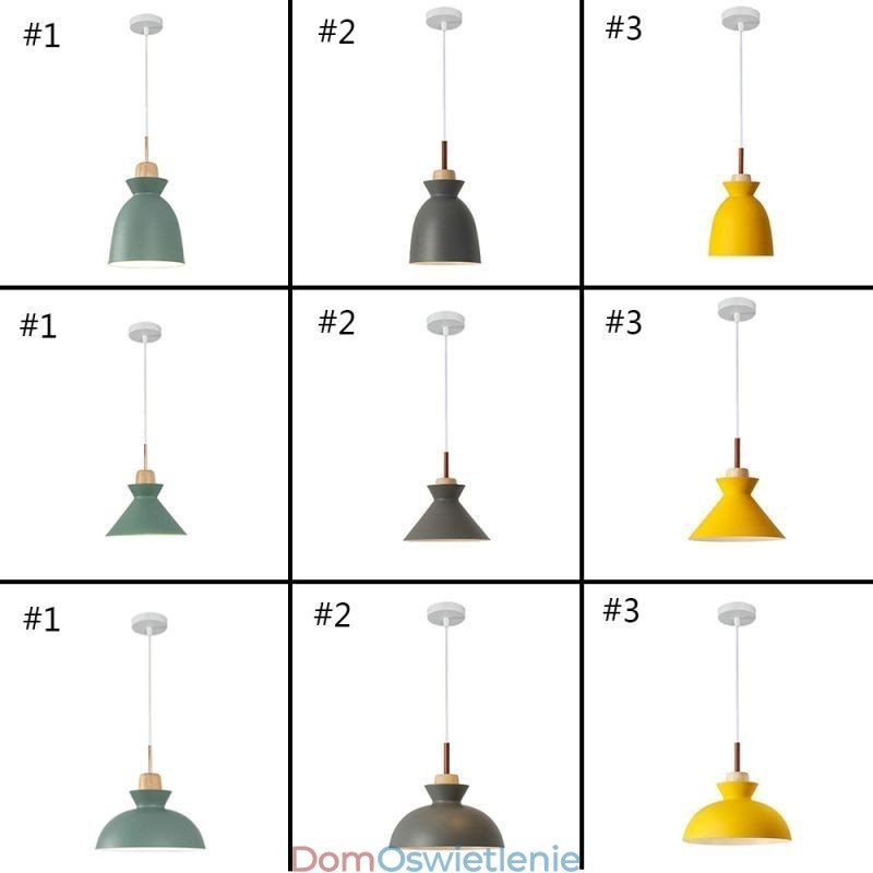 Wisząca lampa Nordic Metal Dome Macaron Colors Lamp Light