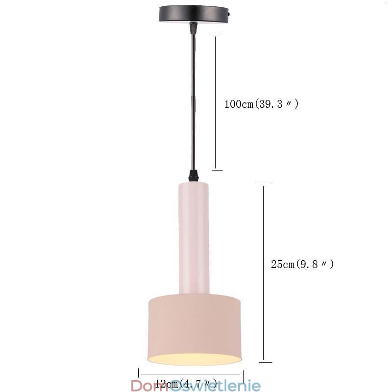 Nowoczesna prosta lampa wisząca w kształcie cylindra, lampa aluminiowa
