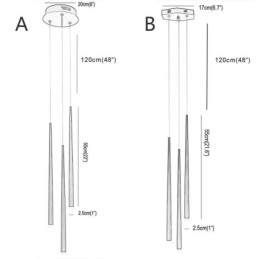 Nowoczesna prosta lampa wisząca w kształcie cylindra, lampa Meteor Rain