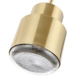 Wisząca lampa szklana w stylu postmodernistycznym, złoty cylinder, jasne światło