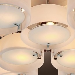 Nowoczesny współczesny chromowany metalowy żyrandol montowany na płasko