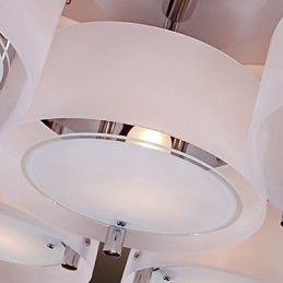 Nowoczesny współczesny chromowany metalowy żyrandol montowany na płasko