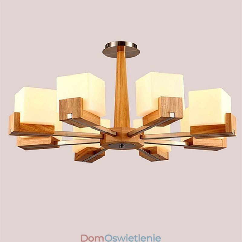 Nordic Wood Wisząca lampa ze szklanym kloszem Żyrandol