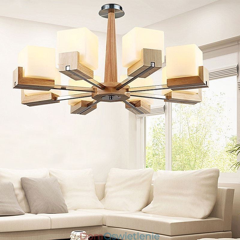 Nordic Wood Wisząca lampa ze szklanym kloszem Żyrandol
