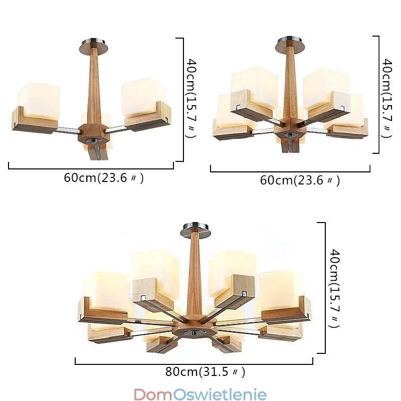 Nordic Wood Wisząca lampa ze szklanym kloszem Żyrandol
