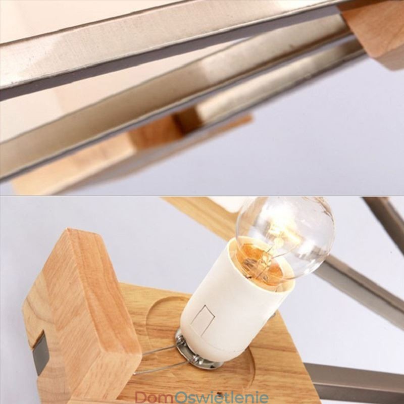 Nordic Wood Wisząca lampa ze szklanym kloszem Żyrandol