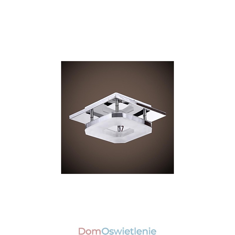 Akrylowy montaż na płasko 1 światło Nowoczesny akrylowy galwanizacja stal nierdzewna