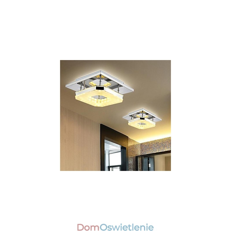 Akrylowy montaż na płasko 1 światło Nowoczesny akrylowy galwanizacja stal nierdzewna