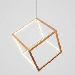 Lampa wisząca postmodernistyczna, geometryczna, złota, wisząca lampa