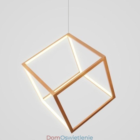 Lampa wisząca postmodernistyczna, geometryczna, złota, wisząca lampa