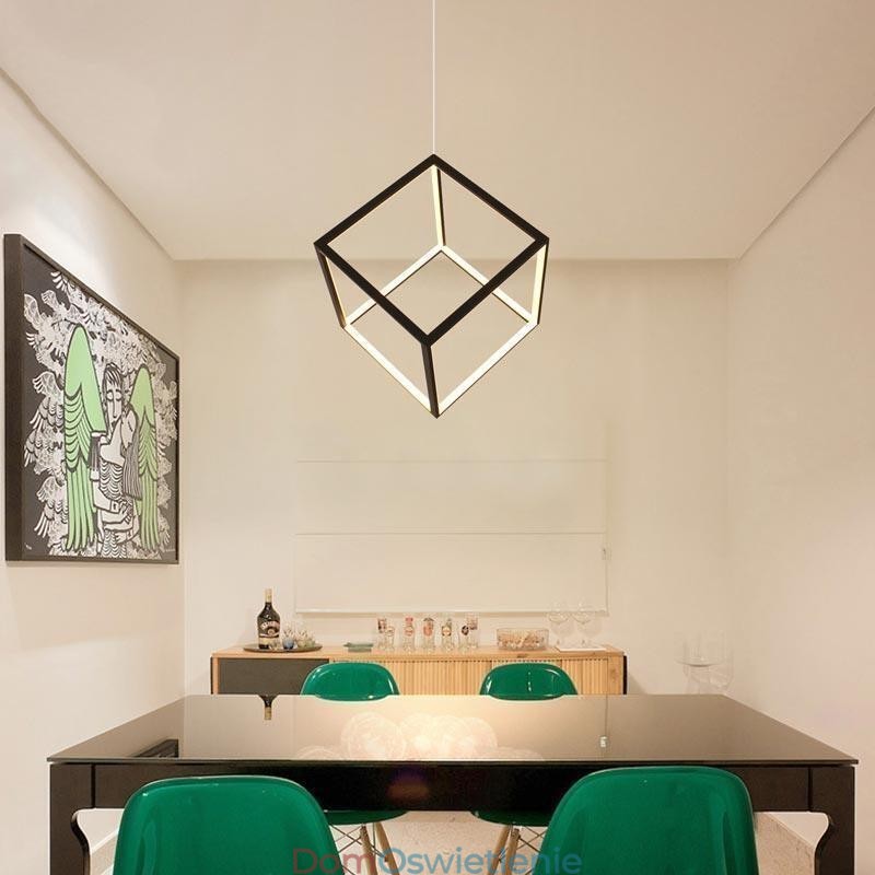 Czarna lampa wisząca Geometryczne oświetlenie kostki