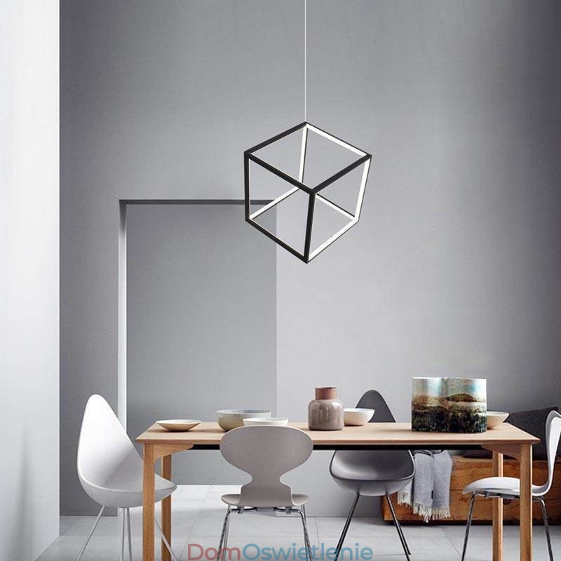 Czarna lampa wisząca Geometryczne oświetlenie kostki