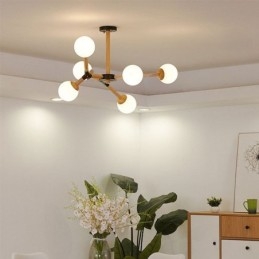 Nordic Magic Bean Wisząca lampa Kreatywna drewniana oprawa świetlna