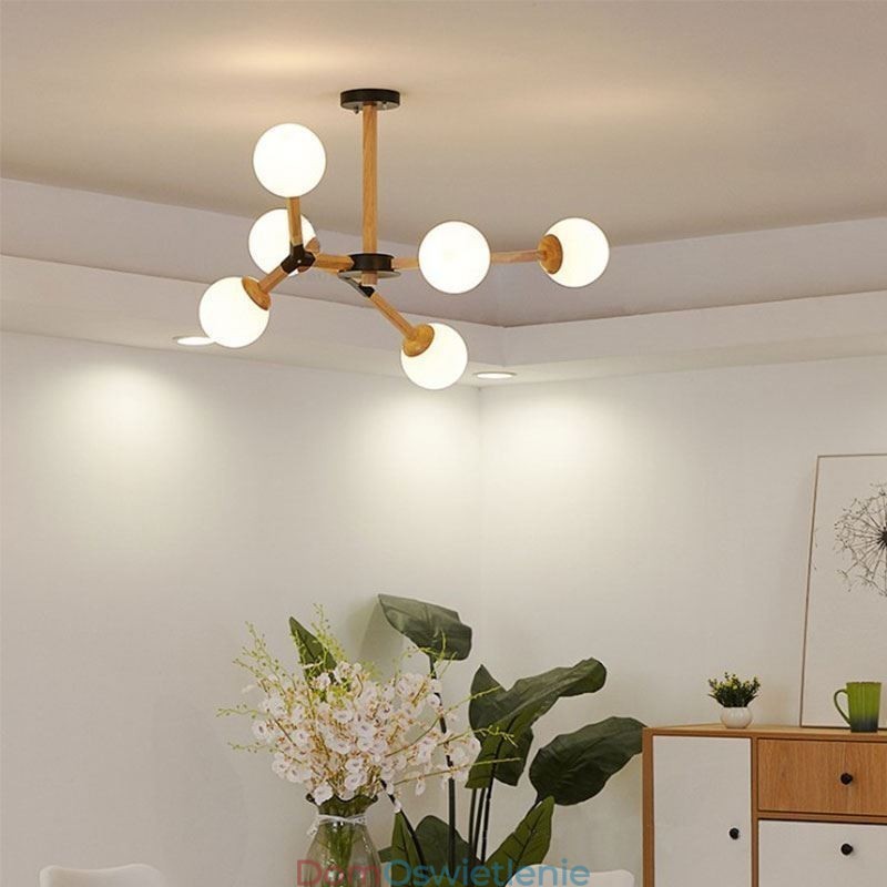 Nordic Magic Bean Wisząca lampa Kreatywna drewniana oprawa świetlna