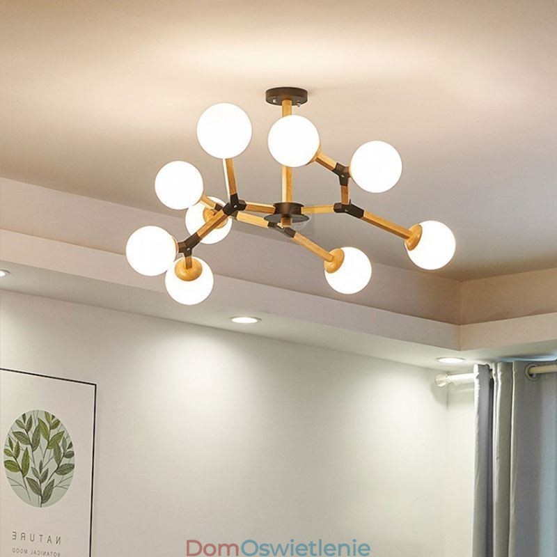 Nordic Magic Bean Wisząca lampa Kreatywna drewniana oprawa świetlna