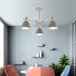 Nowoczesna prosta lampa wisząca Macaron Kreatywne oświetlenie drewniane