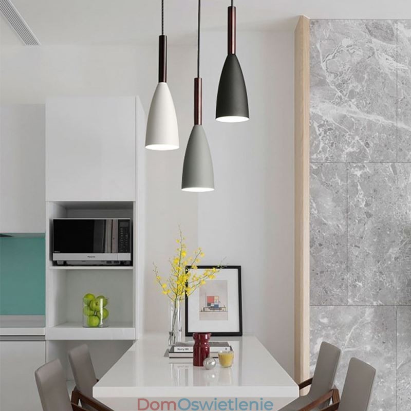 Nowoczesna prosta lampa wisząca z trzema światłami, kreatywna aluminiowa lampa artystyczna, kawiarnia