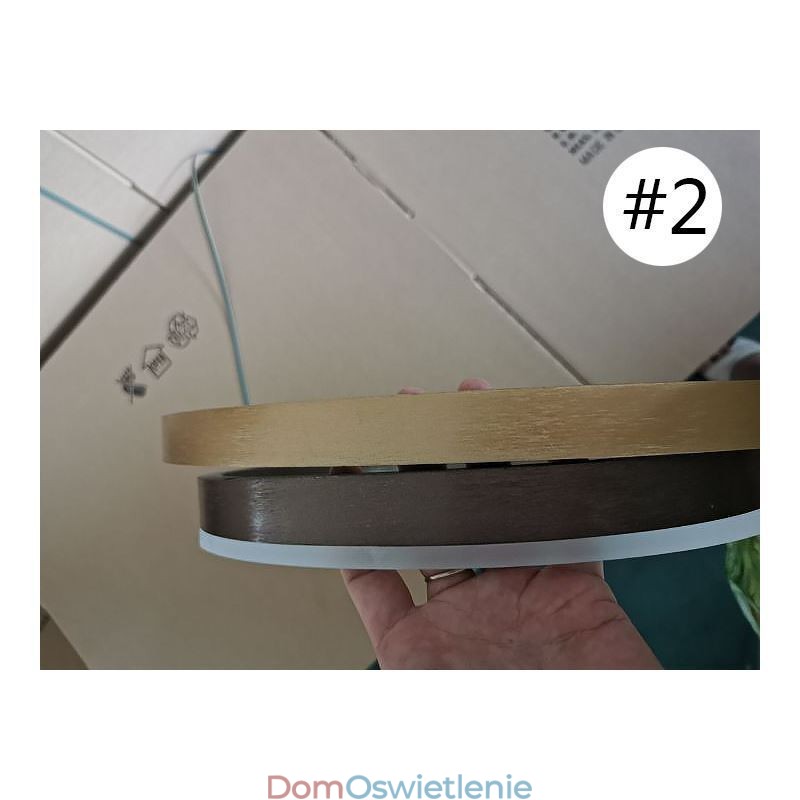 Lampa wisząca w stylu postmodernistycznym, akrylowa, w kształcie pierścienia