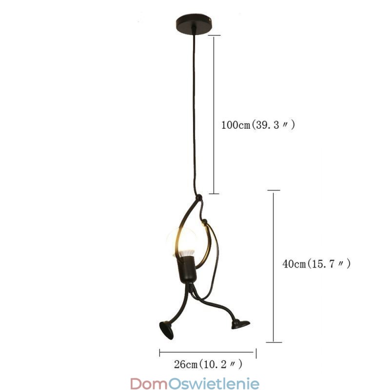 Nowoczesna prosta lampa wisząca w kształcie małego człowieka Lampa kreatywne światło