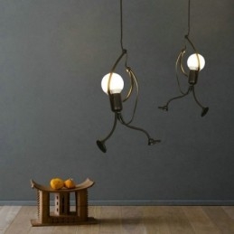 Nowoczesna prosta lampa wisząca w kształcie małego człowieka Lampa kreatywne światło