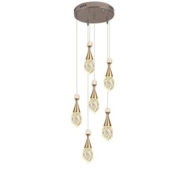 Wisząca lampa w kształcie łezki ze szkła z nasionami