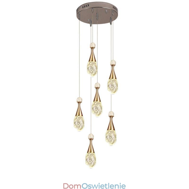 Wisząca lampa w kształcie łezki ze szkła z nasionami