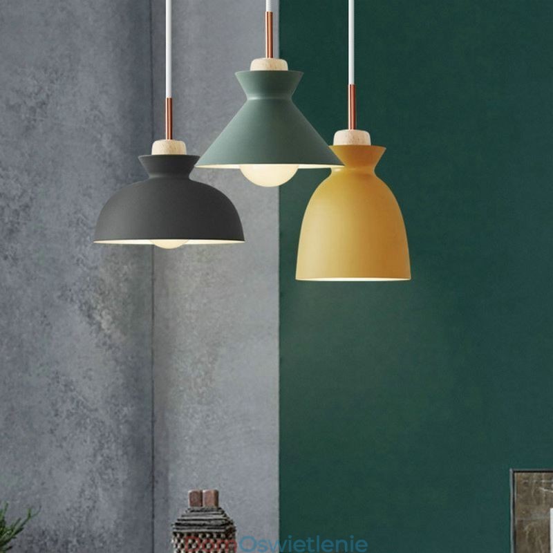 Wisząca lampa Nordic Metal Dome Macaron Colors Lamp Light