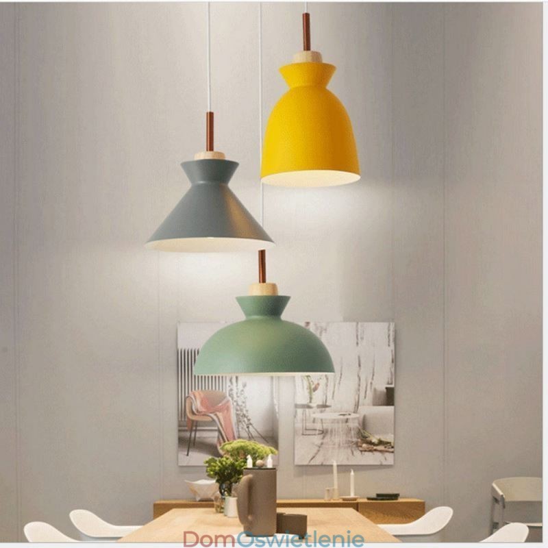 Wisząca lampa Nordic Metal Dome Macaron Colors Lamp Light