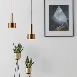 Nowoczesna prosta lampa wisząca w kształcie cylindra, lampa aluminiowa
