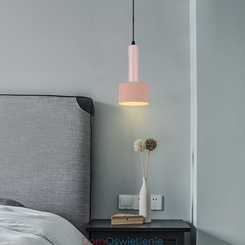Nowoczesna prosta lampa wisząca w kształcie cylindra, lampa aluminiowa