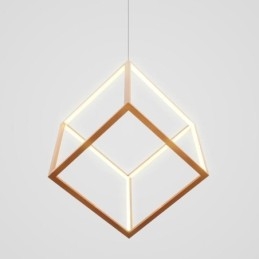 Lampa wisząca postmodernistyczna, geometryczna, złota, wisząca lampa