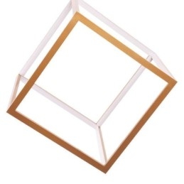 Lampa wisząca postmodernistyczna, geometryczna, złota, wisząca lampa