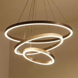 Wisząca lampa rysunek rzemiosło 3 pierścienie lampa 80+60+40cm