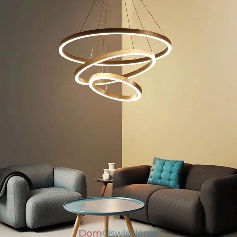 Wisząca lampa rysunek rzemiosło 3 pierścienie lampa 80+60+40cm
