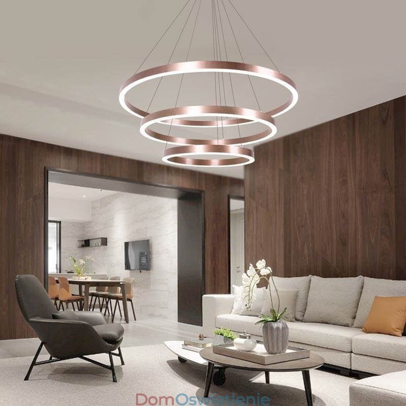 Wisząca lampa rysunek rzemiosło 3 pierścienie lampa 80+60+40cm