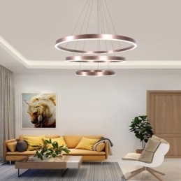 Wisząca lampa rysunek rzemiosło 3 pierścienie lampa 80+60+40cm