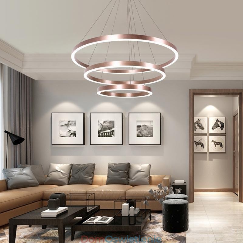 Wisząca lampa rysunek rzemiosło 3 pierścienie lampa 80+60+40cm