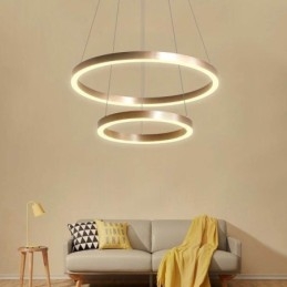 Wisząca lampa rysunek rzemiosło 2 pierścienie lampa 60+40cm