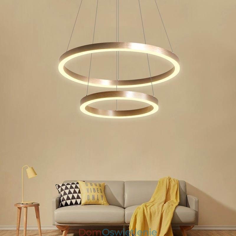 Wisząca lampa rysunek rzemiosło 2 pierścienie lampa 60+40cm