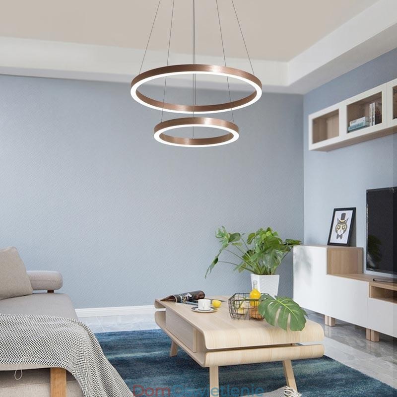 Wisząca lampa rysunek rzemiosło 2 pierścienie lampa 60+40cm