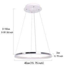 Nowoczesna lampa wisząca akrylowa okrągła lampa 40cm