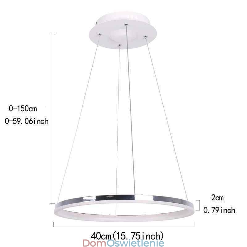 Nowoczesna lampa wisząca akrylowa okrągła lampa 40cm